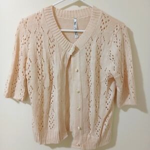 Adorable Rose Button Sweater